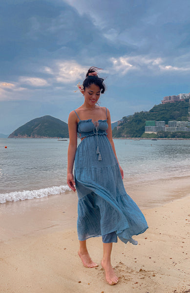 off shoulder blue dresses May Queen MQ2040