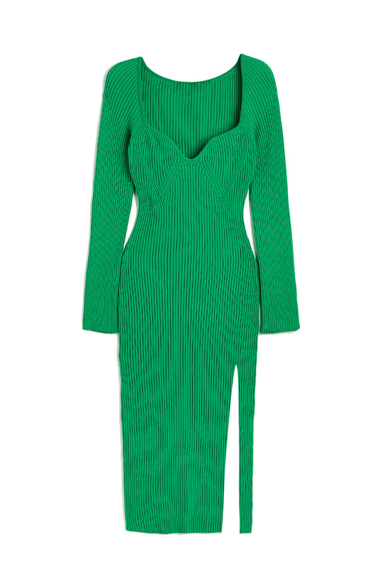 Emerald Elegance Knit Dress