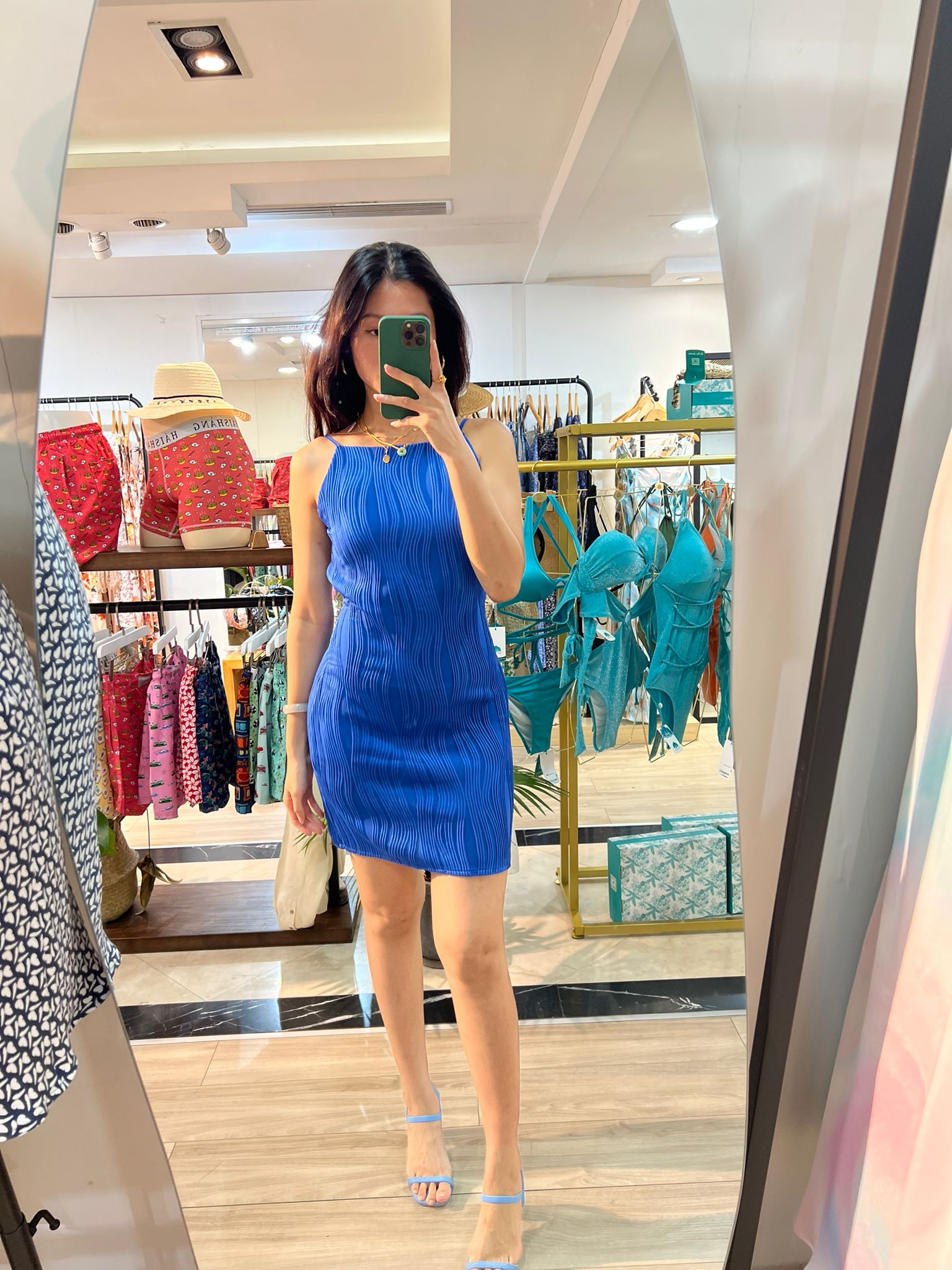 Knitted Cami Dress Blue