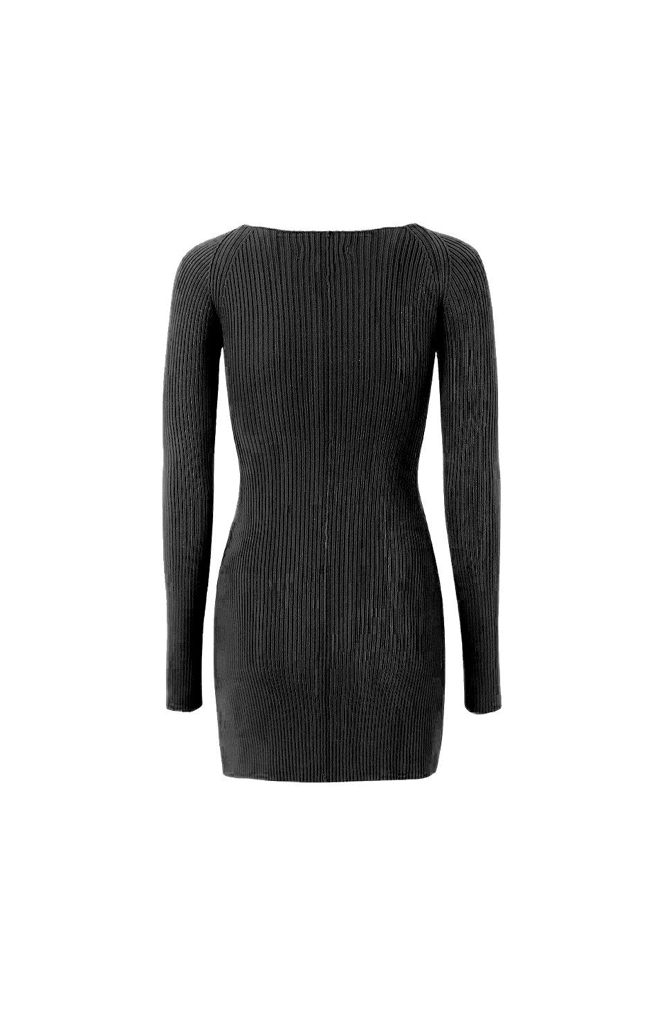 Winter Oat Cutout Knit Dress Black - Black Coral xo Winter Oat Cutout Knit Dress Black - Black Coral xo