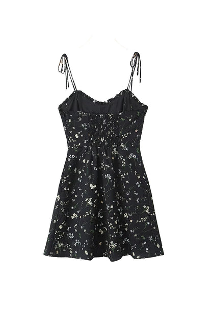Haylen Floral Mini Dress Black