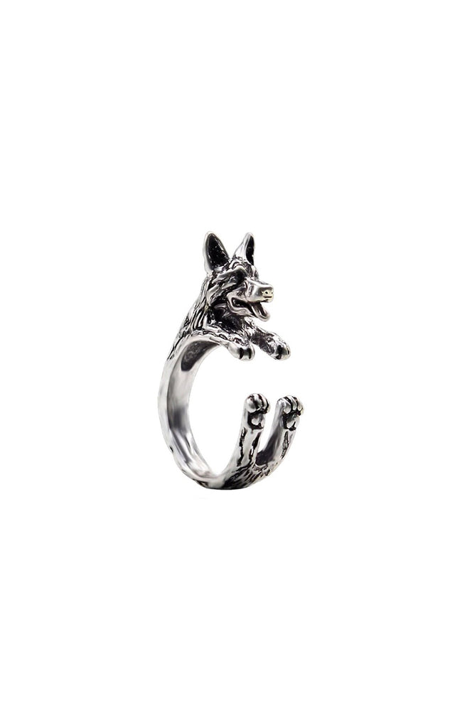 German Shepherd Silver Ring