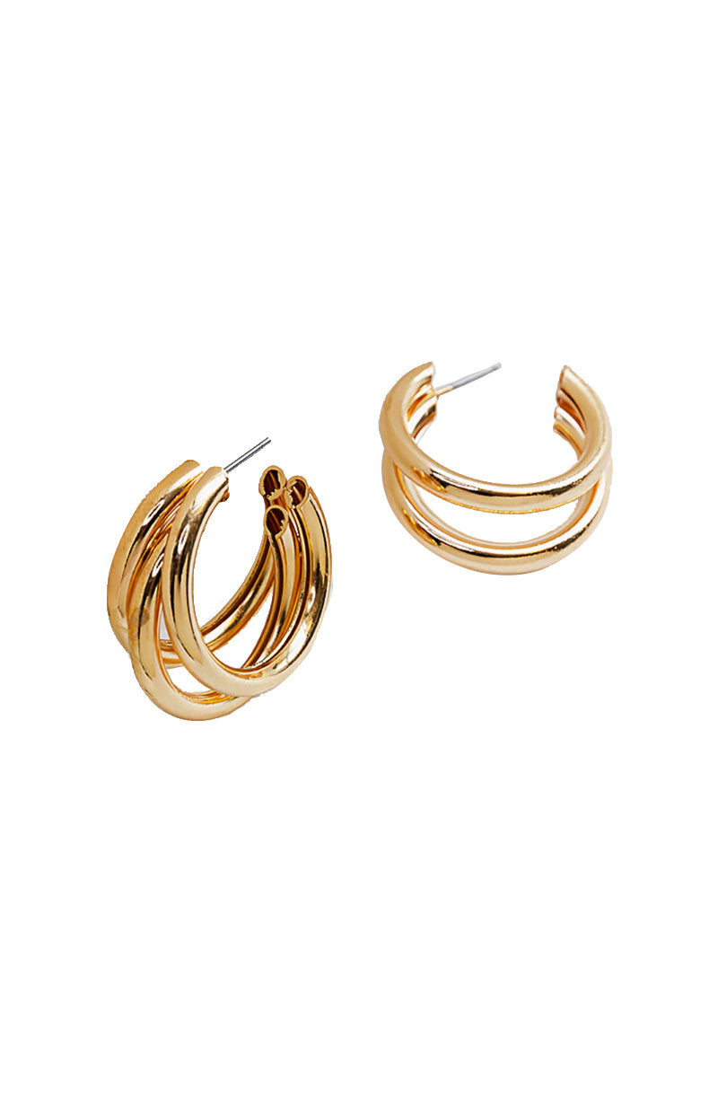 Gold 3 Hoop earrings