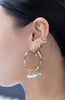 Gold Hoop with Natural Stones Earrings