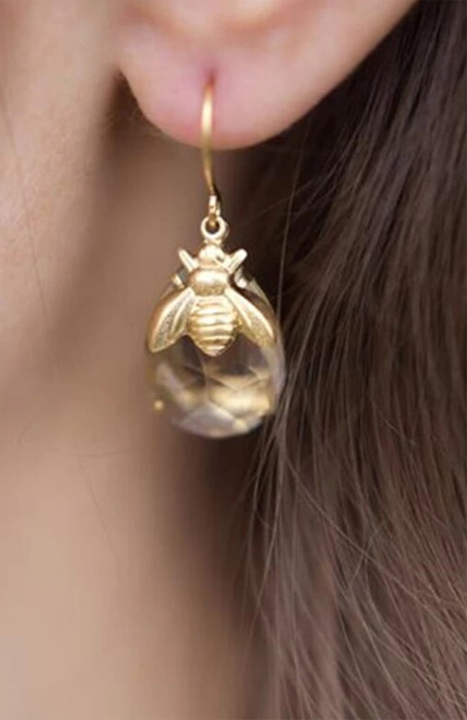 Gold Queen Bee Earrings