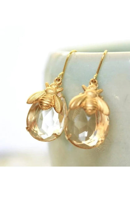 Gold Queen Bee Earrings