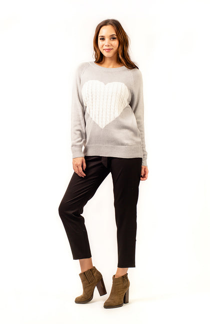 Grey Hearts Knitted Jumper