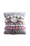 Pink Natural Stone Bracelet Set