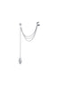 Silver Leaf & Chain Ear Cuff