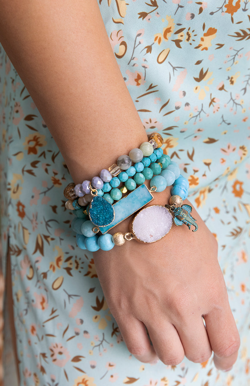 Turquoise Natural Stone Bracelet Set