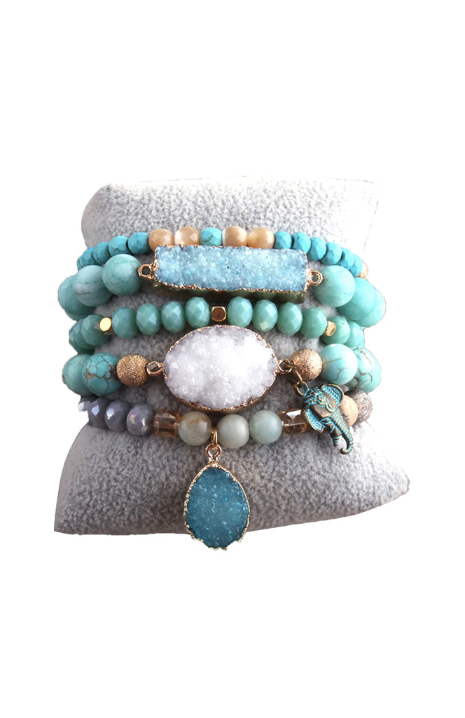 Turquoise Natural Stone Bracelet Set