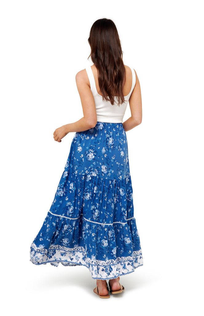 Cornflower Maxi Floral Skirt