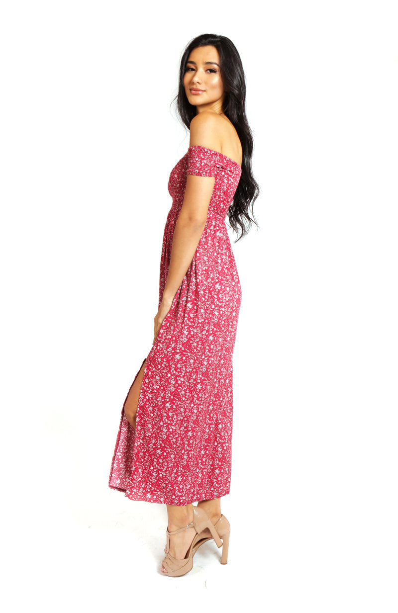 Easy Breezy Floral Maxi Dress Red